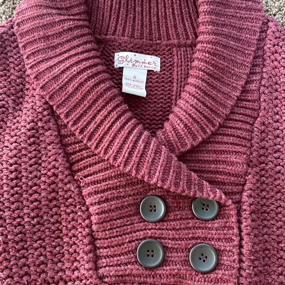 Juniors Glimmer short sleeve sweater Maroon - Picture 3 of 3